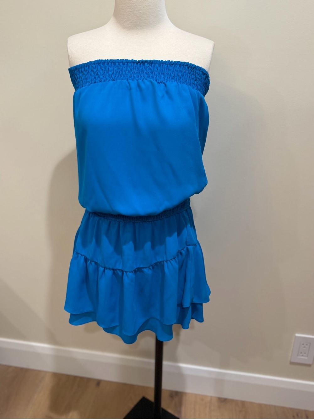 Blue Strapless Mini dress